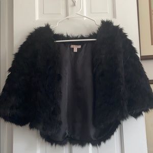 Black Faux Fur Stole - Wrap
